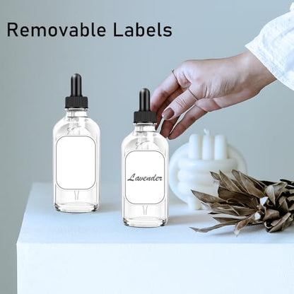 Dropper Bottles 4oz, 2 Pack Clear Tinctures Bottle with Dropper for Essential Oils with Funnel, Labels & Pipette, Glass Dropper Bottles for Aromatherapy(Unbreakable Plastic Eye Dropper) - color: Clear