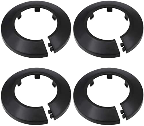 4Pcs Fit for 2.87 Inches PP Plastic Flange Pipe Cover Decoration Black Escutcheon Collar Radiator for Wall Pipe Tube Decoration - size: 2.87inches pipe Dia