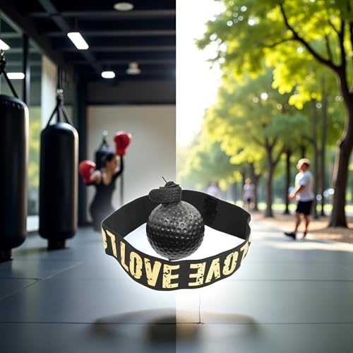 Boxing Ball Equipment - Boxing Training Ball, Boxer Reflex Ball, Boxing Reflex Ball Headband Set, Beginners Friendly Reflex Ball Headband, Boxing Trainer Boxing Gym Equipment Other Sports - color: Black