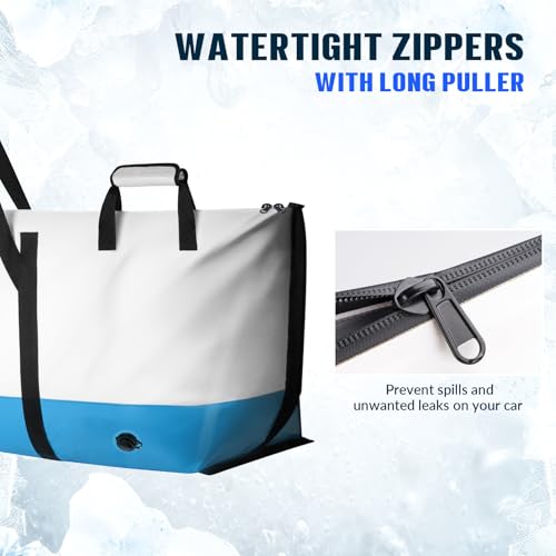 THKFISH Fish Cooler Bag Insulated Fish Kill Bag for Caught Fishing, 60x20x9in Waterproof Fishing Catch Bags with Smooth Water-Resistant Zipper Keep Ice-Cold & Fresh Over 48H - color: BLUE--60"*20"*9"