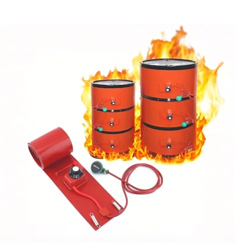 Metal Drum Heater Pail Barrel-Band for 55 Gallon - Silicone Pail Heater - Silicone Honey Oil Drum Heater Pad - Barrel Heater with Adjustable Thermostat(100L 120 * 25CM) - size: 100L 120*25CM