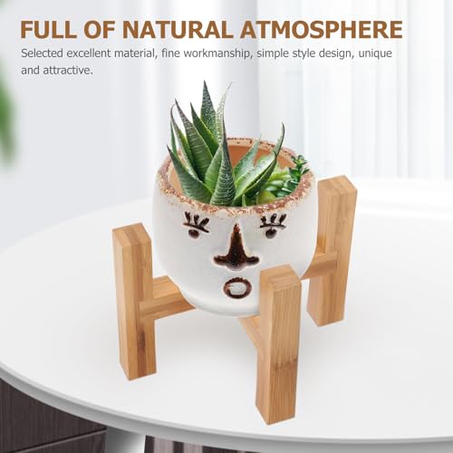 Wooden Flowerpot Stand with Non-slip Pads Four-legged Potted Plant Display Rack for Indoor Outdoor Decor Craft Adornment Base Holder for Flowerpots Fish Tanks