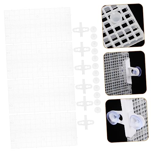 Abaodam 4Pcs Aquarium Divider Grid with Suction Cups Isolation Panels for Fish Tanks Lightweight Easy to Install for Breeding and Separating Fish