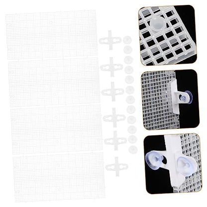 Abaodam 4Pcs Aquarium Divider Grid with Suction Cups Isolation Panels for Fish Tanks Lightweight Easy to Install for Breeding and Separating Fish