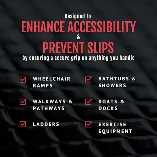 CATTONGUE GRIPS Non-Abrasive Grip Tape Roll - 2” Wide Heavy-Duty, Waterproof Anti-Slip Tape for Bathtubs, Stair Treads, Ramps & More - Indoor & Outdoor Non-Skid Solution (Black, 10ft)