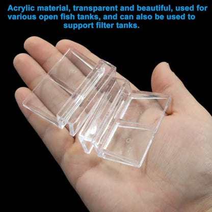 Murtenze 8 PCS Aquarium Lid Clips, 6mm Clear Acrylic Fish Tank Holder Support Clamps for Rimless Aquariums - size: 6mm