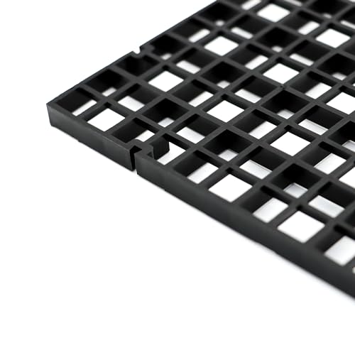 Aquarium Fish Tank Divider Plastic Egg Crate Aquarium Filter Bottom Tray Plastic Grid (S 6pcs Black) - size: S 6pcs Black