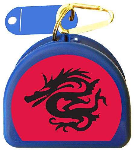 Mo Cased, Retainer Case, Mouthguard Case - Black Dragon - color: Blue