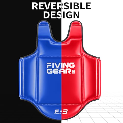 Boxing Body Protector Reversible | MMA Muay Thai Chest Guard, Sparring Training Heavy Punching Shield, Martial Arts Upper Belly Protection Pad, Taekwondo Vest - size: Small