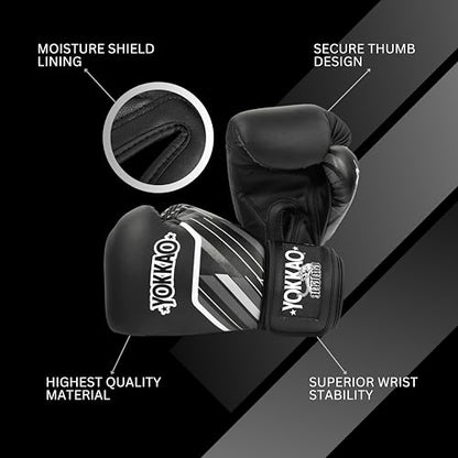 Yokkao Muay Thai Boxing Gloves – Essential Gloves for Beginners Men & Women Microfiber Leather Multi-Layered Foam Padding & Secure Fit - size: 10oz