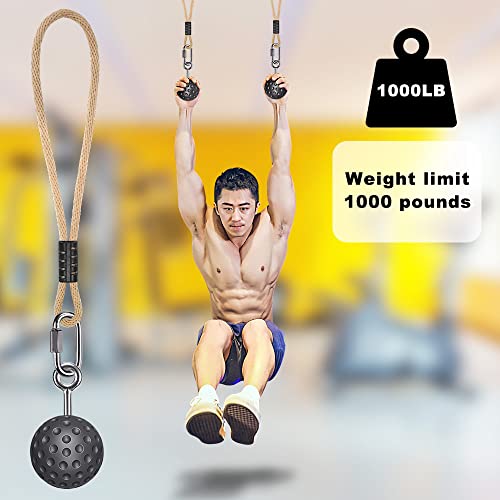 SELEWARE Pull Up Ball, Climbing Grip Attachment for Strength Training | Non-Slip Design Improves Grip Strength, Targets Forearms and Hands, Fits Chin Ups, Kettlebells and Resistance Workouts - color: Black