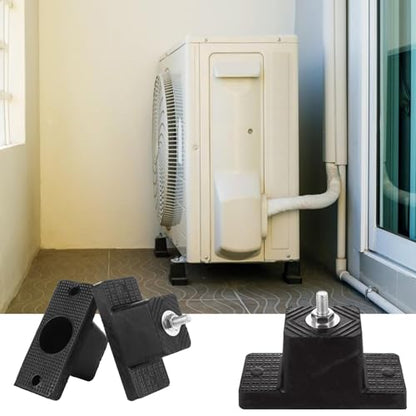 12 Pack Rubber Vibration Isolator Mounting Bracket with 12pcs Rubber Pads, Anti Vibration Pads Rubber Vibration Isolator Pad, Rubber Air Conditioner Mounting Pads