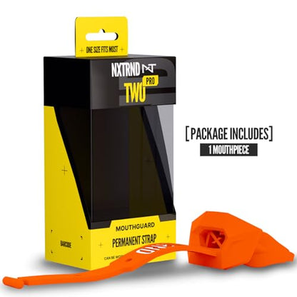 Nxtrnd Two Pro Football Mouth Guard, Permanent Strap, Fits Adult & Youth (Orange) - color: Orange Pro
