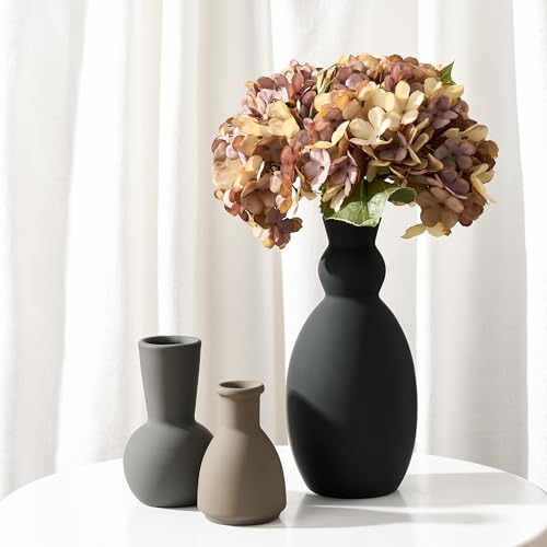 Ceramic Vase Set of 3, Nordic Minimalist Multicolor Vases Home Decor, Rustic Farmhouse Decor Pottery Vases for Bouquet Pampas Grass Dried Fresh Flowers, Living Room, Kitchen, Entryway Mantel, Bedroom - color: Multicolor ②- 3pcs