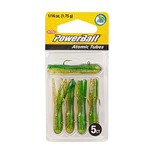 Berkley PowerBait Pre-Rigged Atomic Tubes Fishing Soft Bait - color: Perch, size: 1/16 oz