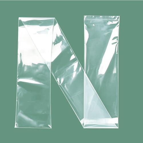 Plastic Poster Sleeves, 20 Pack 6 x 50 Inch Acid-Free Clear Storage Bag, Waterproof Flat Open Poly Long Narrow Tube for Blueprint, Collection, Painting Artwork, Fishing Rod and Umbrella, 2Mil
