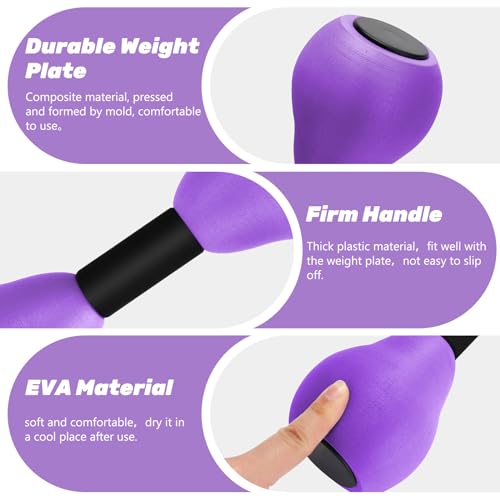 Carperipher Aquatic Dumbells,2Pcs Foam Water Weights Aerobic Exercise Fitness Equipment Dumbbells, Pool Resistance Swimming Training for Men/Women Weight Loss, Beginner Swimming Training - color: Purple