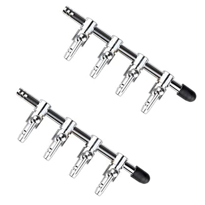 JJLFresheners 4-Way Air Flow Control Lever Valve with Airline Tubing Connector for Aquarium (2 Pcs, Silver, White)