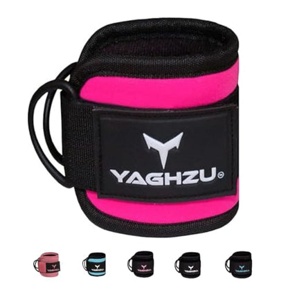 Adjustable Gym Ankle Straps for Cable Machines Women & Men, Glute Kickbacks - color: Pink, size: Single