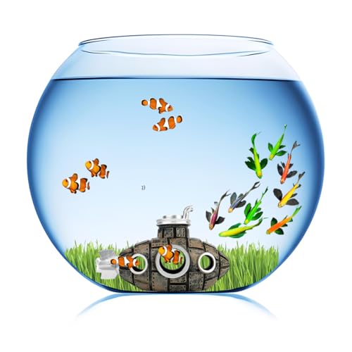 Aquarium Decorations Submarine – Fish Tank Decor with Submarine, Fish Tank Accessories for Betta Fish, Cute Aquarium Ornament (Submarine Bronze) - color: Submarine Bronze