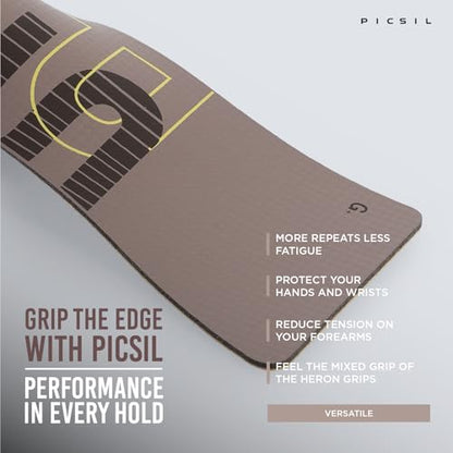 PICSIL Falcon Grips Pack, Carbon Fiber Grips, Use with Chalk | Includes professional grips, wrist wraps, and a carry bag. Ideal for functional fitness, gymnastics, and strength training. - color: Taupe, size: G+(L-XL)