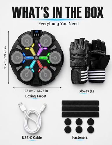 Smart Musical Boxing Machine with Gloves for Stress Relief - size: Small