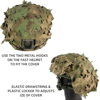 Tactical Helmet Cover Breathable Mesh Camo Camouflage Helmet Cover Great for Tactical Military Gear Combat Fast Helmet - color: FG