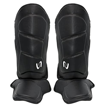 Strike Shin Instep - Boxing MMA Muay Thai Karate Training Protection - color: Black, size: Small-Medium