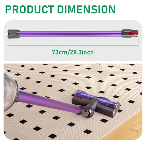Replacement Extension Wand Tube Compatible with Dyson V15 V11 V10 V8 V7, Quick-Release 28.7-Inch Vacuum Extension Attachment for Daily Home Cleaning, Purple - color: Purple