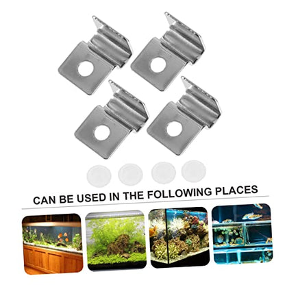 Ipetboom 8pcs Glass Lid Brackets for Fish Tank Aquarium Support Clips Easy Installation for Open Tanks Sturdy Holder for Aquatic Environments