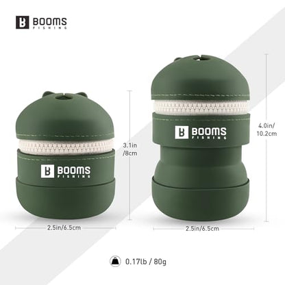 Booms Fishing Portable Trash Pouch: Silicone Expandable & Collapsible Fishing Line Waste Cantainer - Eco-Friendly Reusable Garbage Holder for Fishing, Hiking, Camping & Outdoor Activities - ST2 Green