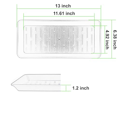 6 Pack Plastic Plant Tray Saucer Rectangular 13 Inch, Heavy Duty Planter Saucers for Indoors, Plant Water Drip Trays for Flower Pot, Windowsill Pot Tray, Growing Trays (6.5 X 13 Inch, White)