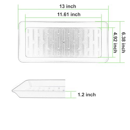 6 Pack Plastic Plant Tray Saucer Rectangular 13 Inch, Heavy Duty Planter Saucers for Indoors, Plant Water Drip Trays for Flower Pot, Windowsill Pot Tray, Growing Trays (6.5 X 13 Inch, White)