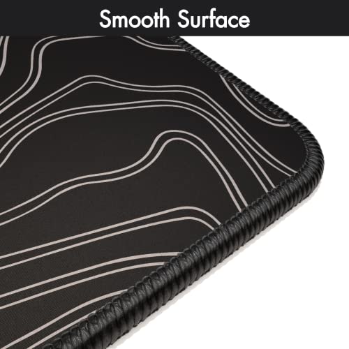 Gamer Boss - Gaming Mouse Pad - 48 x 24 Inches - 4mm Thick with Stitched Edges, Non-Slip Rubber Base, Premium Cloth Mousepad, Desk Mat for Laptop, Keyboard, Computer & PC (Mega, Topographic) - color: Topographic, size: 48" x 24"
