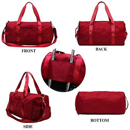 Sports Gym Bag for Women Travel Duffel Bag with Wet Pocket and Shoes Compartment for Training Swim Yoga(Pink) - color: Pink