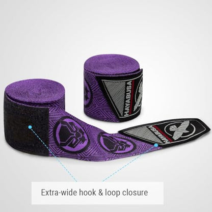 Hayabusa Marvel Hero Elite Mexican Style Boxing Hand Wraps for Men & Women - color: Black Panther