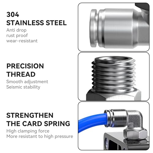 PNEUMATIC 304 Stainless Steel Male Elbow 1/2 Inch Tube OD x 3/8 Inch NPT Thread 90 Push to Connect Tube Fitting (Pack of 2) - size: 1/2"OD x 3/8"NPT