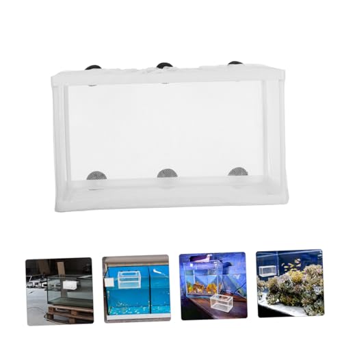 Mikikit Fish Net Hatchery Incubator with Suction Cups for Aquarium Polyester Mesh Breeder Box for Fish Separation and Quarantine Suitable for Protecting and Isolating Fry and Aggressive