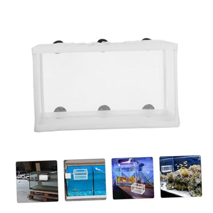 Mikikit Fish Net Hatchery Incubator with Suction Cups for Aquarium Polyester Mesh Breeder Box for Fish Separation and Quarantine Suitable for Protecting and Isolating Fry and Aggressive