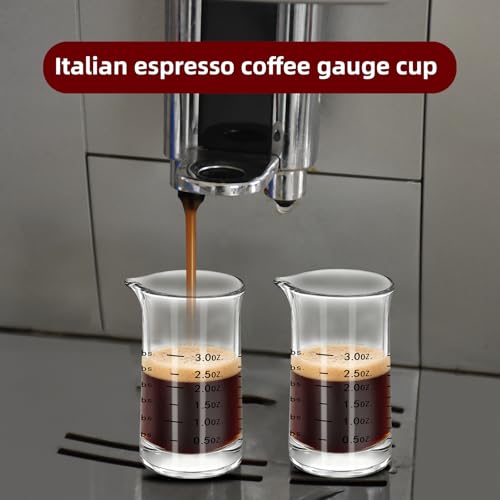 1Pc 3 Oz Glass Measuring Cup,Borosilicate Shot Glass with V-Shaped Spout-Black Red Line 90ml Precision Measuring Cup for Kitchen & Bar (1, Black) - color: Black