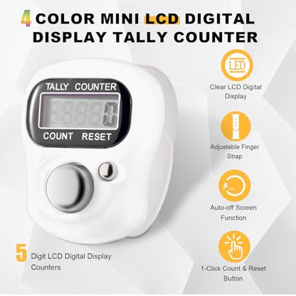 12pcs Electronic Finger Counter, 5-Digit Number Count Clicker Resettable - color: 12pack