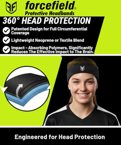 Protective Headgear for Teens and Adults Ultra Protective Headband by Forcefield - color: black