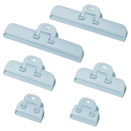 Heavy Duty Bag Clips for Food, Chips, Snacks, Pet Food, Cereal, Coffee | Airtight Reusable & Non-Slip Sealing Clip, Kitchen Organization & Storage Essentials, Assorted Sizes-6-Pack (Blue) - color: Blue