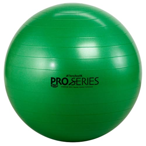 THERABAND Exercise and Stability Ball for Improved Posture, Balance, Core Fitness, Coordination and Rehab - color: Green | 26 Inches
