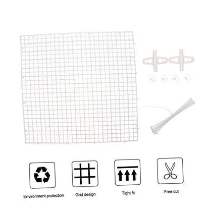 Garneck 1set Aquarium Isolation Grid Panel Fish Tank Divider Suction Cups Easy Installation for Fish Breeding and Mixed Aquatic Environments Clips