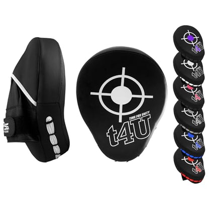 PSS Boxing Focus Pads - Hook & Jab Punch Mitts for MMA, Kickboxing, Karate, Muay Thai, and Taekwondo Training - Hand Target Strike Shield Punching Gloves Pad - color: White