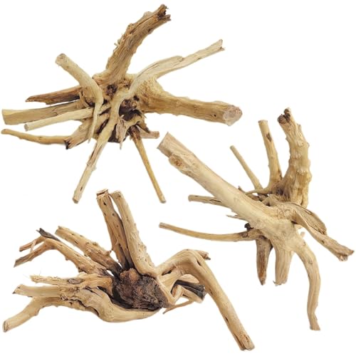 Aquarium Driftwood, 7-11" Spider Wood Sinkable Driftwood for Fish Tank Decorations Natural Branches for Reptile, Assorted Spider Wood Branch Pack of 3 - size: Spiderwood（7-11 inch pack of 3）