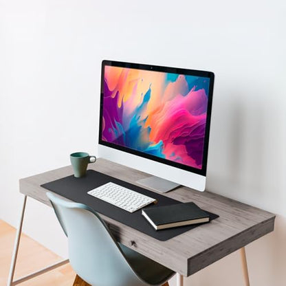 Vine Creations Leather Desk Mat 24" x 17", Desk Protector, PU Leather Desk Pad, Small Desk Pad Mat, Desk Blotter, Desk Pads on Top of Desks, Small Desk Mat for Home or Office (Black)