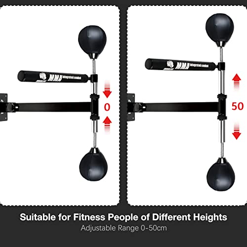 INNOLIFE Wall Mounted Boxing Spinning Bar with 2pcs Speed Ball - Black | Boxing Speed Trainer for MMA and Home Fitness