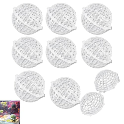 10 Pack Aquarium Moss Ball Holder Aquatic Plants Holder Habitat Floating Ball for Fish Tank Freshwater Aquarium Plant Decor Alternanthera Lilacina Amazon Sword Echinodorus Bleheri Java Fern